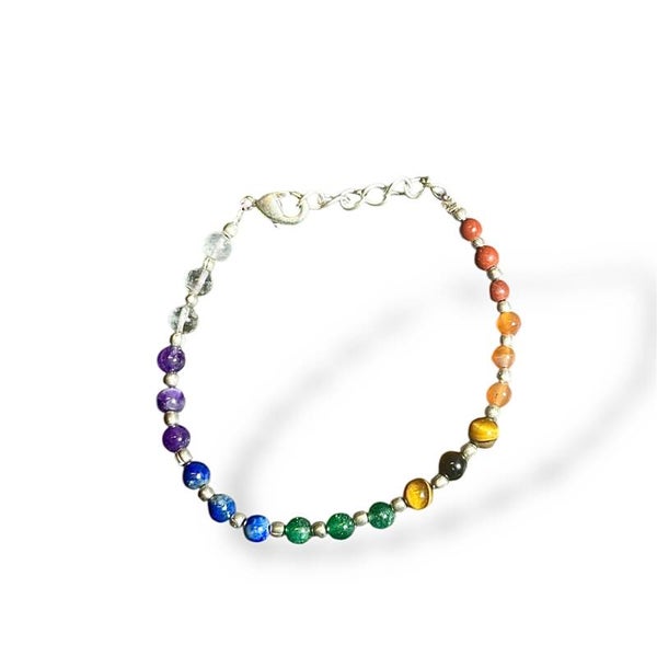 Chakra Armband mit echten Edelsteinperlen – Heilstein Schmuck für Balance & Energie