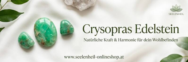 Chrysopras Edelstein kaufen: Eleganter Edelstein-Schmuck und handgefertigte Silberringe für Damen mit harmonisierender Wirkung online bestellen im Seelenheil Onlineshop.