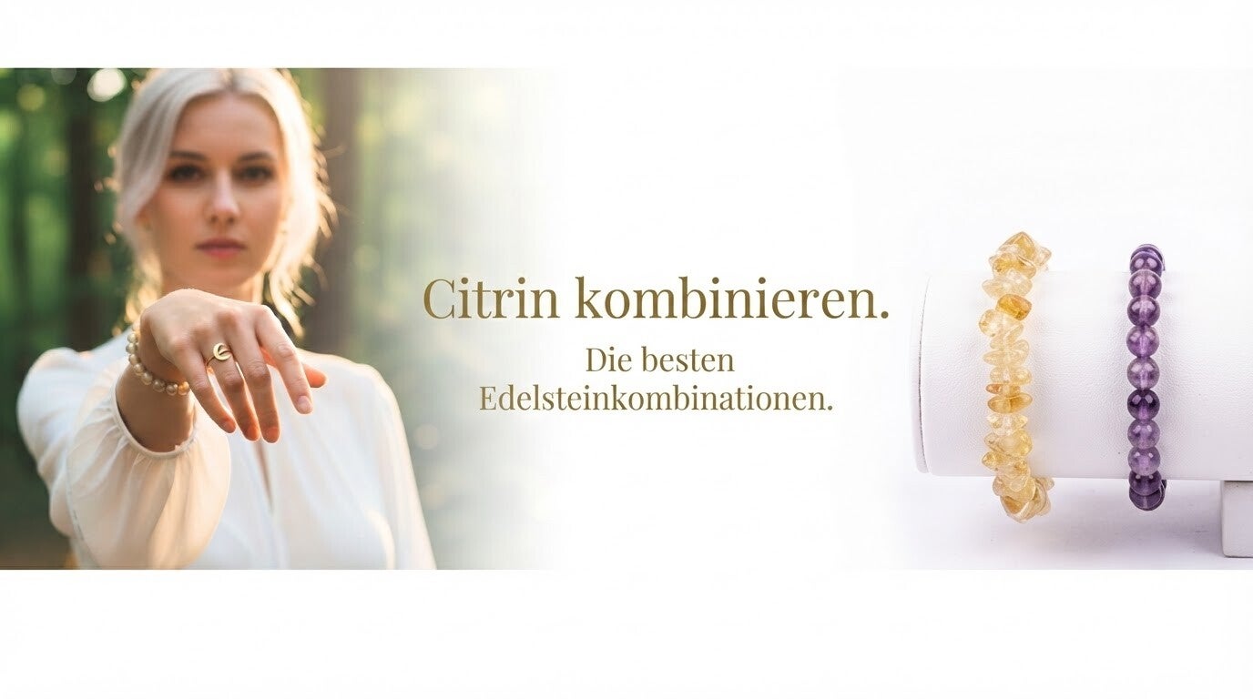 Citrin Edelstein richtig kombinieren: Wirkung von Citrin mit Amethyst, Turmalin und anderen Heilsteinen im Seelenheil Onlineshop