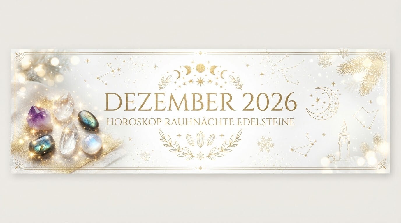 Dezember 2026 Spirituell: Jahresausklang Horoskop, passende Edelsteine und magische Räucherwerk-Rituale für die Rauhnächte online kaufen im Seelenheil Onlineshop.