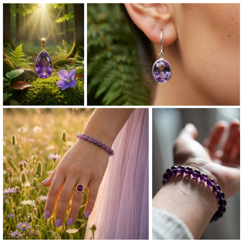 Echter Amethyst Schmuck als Anhänger und Kette online kaufen als spiritueller Schmuck im Seelenheil Shop