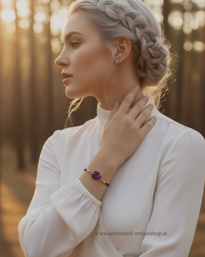 Echtes Amethyst Armband kaufen – natürliches Amethyst Edelsteinarmband im Seelenheil Onlineshop