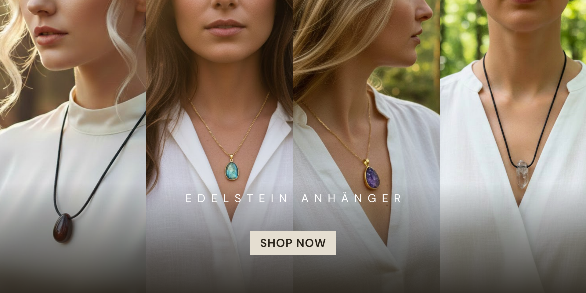 Edelstein Anhänger – natürlicher Heilstein Schmuck online kaufen für Energie, Liebe, spirituelle Balance und innere Klarheit | Seelenheil Onlineshop
