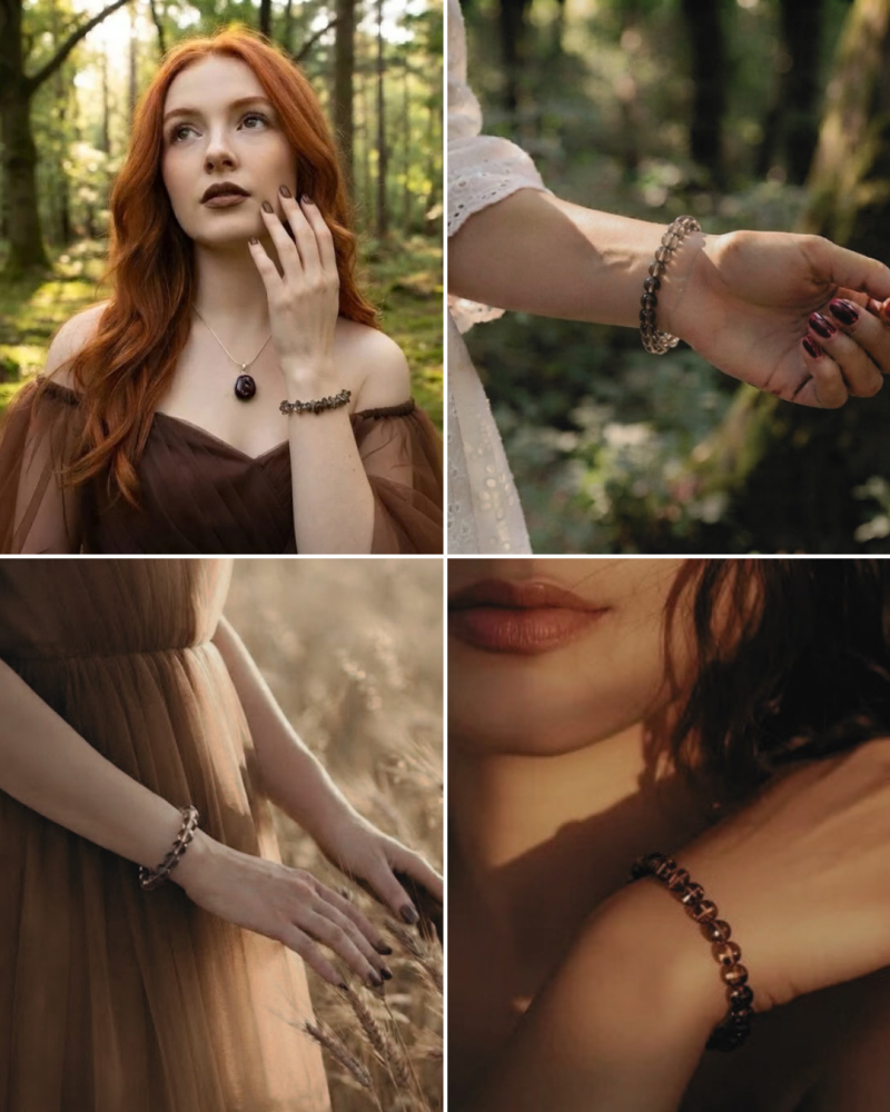 Rauchquarz Edelstein Armband mit erdender Heilstein Wirkung im Seelenheil Shop online kaufen