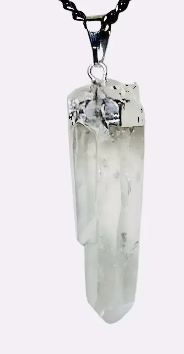 Bergkristall Anhänger Naturspitze Veredelt