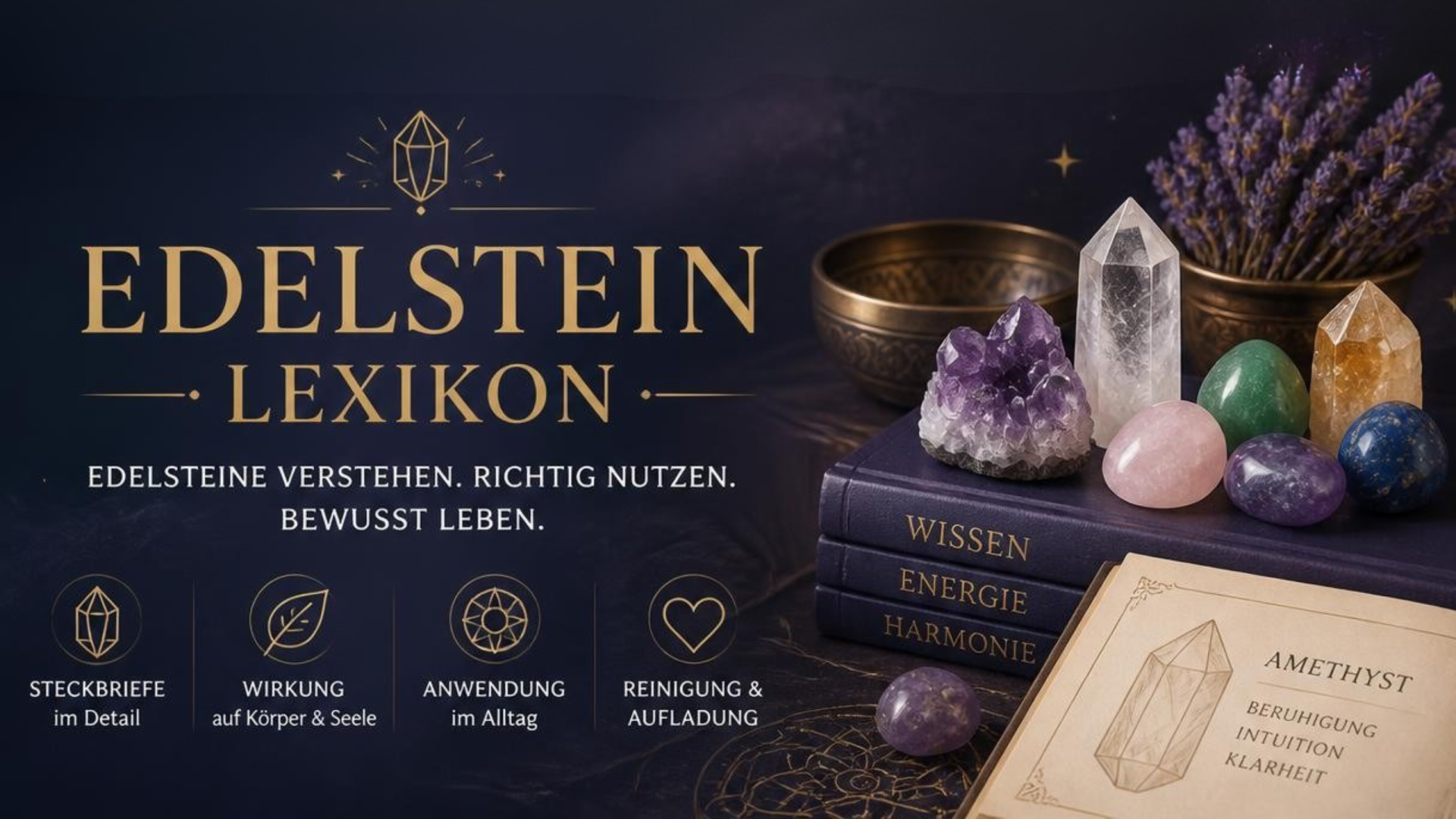 Edelstein-Lexikon von Seelenheil – Edelsteine verstehen: Steckbriefe, Bedeutung, traditionelle Wirkung, Anwendung im Alltag sowie Reinigung und Aufladung von Heilsteinen