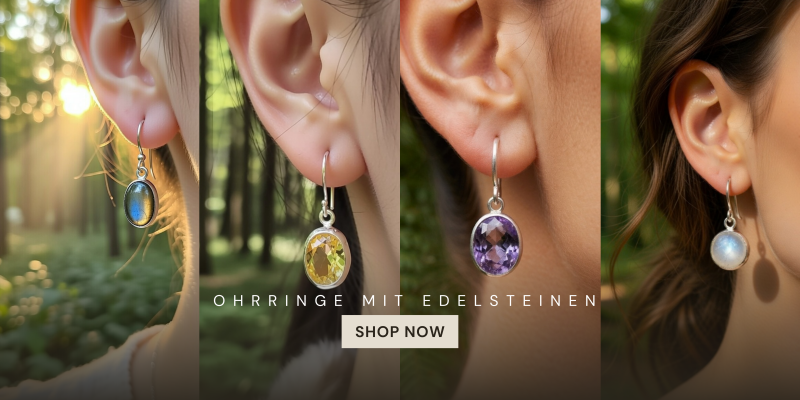 Edelstein Ohrringe aus Silber 925 – Edelsteinschmuck mit Amethyst, Mondstein, Labradorit und weiteren Edelsteinen – Ohrringe online kaufen