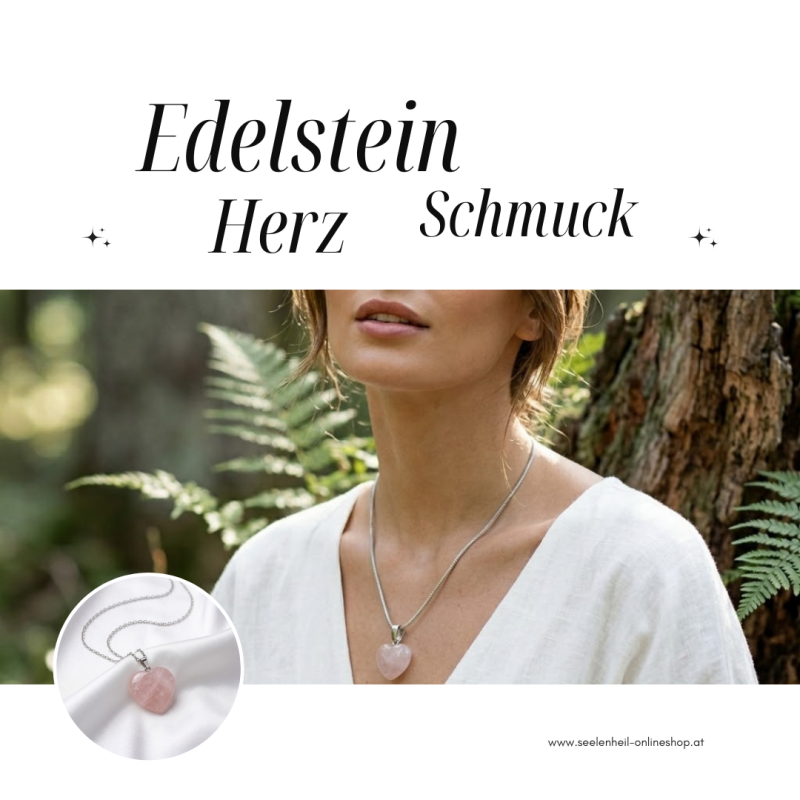 Edelstein Schmuck Herz Anhänger kaufen – Naturstein Schmuck für Liebe, Energie und innere Balance