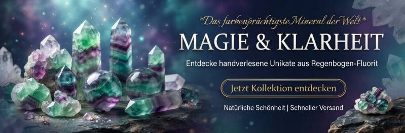 Fluorit Stein und Regenbogenfluorit online kaufen – echter Fluorit Schmuck, Edelstein Wirkung und Bedeutung