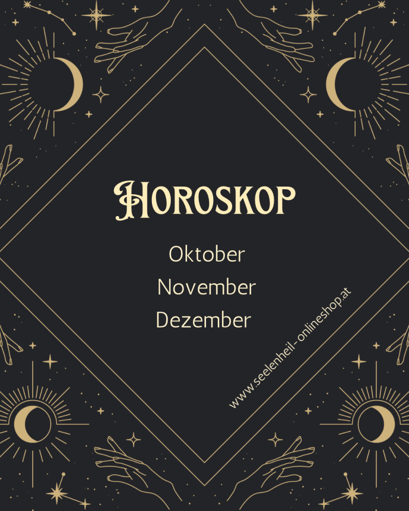 Spirituelles Horoskop Oktober, November und Dezember 2026 für alle 12 Sternzeichen – entdecke astrologische Inspiration, spirituelle Energien, Liebe, Intuition und persönliche Entwicklung zum Jahresende im Seelenheil Onlineshop.