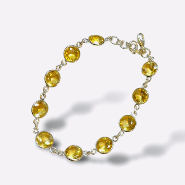 Citrin Armband 925 Silber