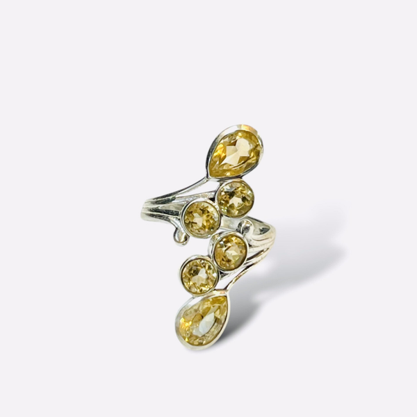 Citrin Ring 925 Silber – verstellbar & facettierter Citrin für Glanz & Wirkung