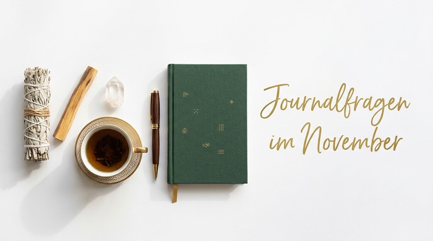 Journaling im November – inspirierende Reflexionsfragen und spirituelle Journalfragen für Selbstreflexion, Dankbarkeit, innere Klarheit und persönliches Wachstum im Seelenheil Onlineshop.