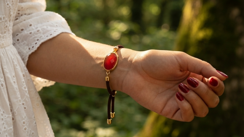 Karneol Armband aus echten Edelsteinen – Edelstein Heilstein Schmuck