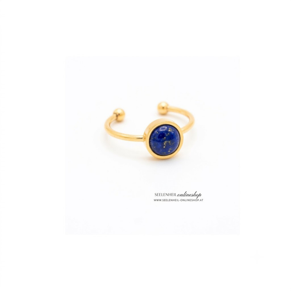 Lapislazuli Ring verstellbar Edelstahl – Edelstein Ring für Klarheit & innere Stärke