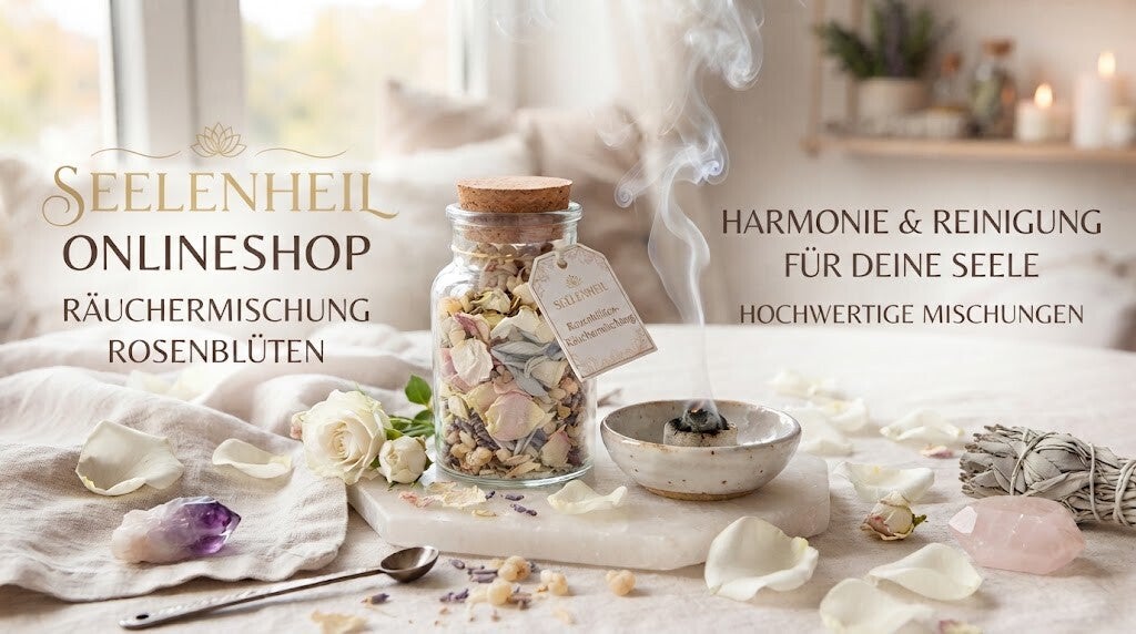 Räuchermischung mit Rosenblüten kaufen – natürliche Räuchermischung für spirituelle Rituale, Meditation und bewusstes Räuchern bei Seelenheil