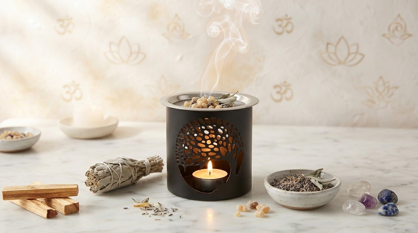 Räuchern auf Sieb Anleitung & Stövchen kaufen: Erfahre, wie du Kräuter und Harze sanft auf dem Siebgefäß räucherst – jetzt das passende Räucherstövchen im Shop bestellen!