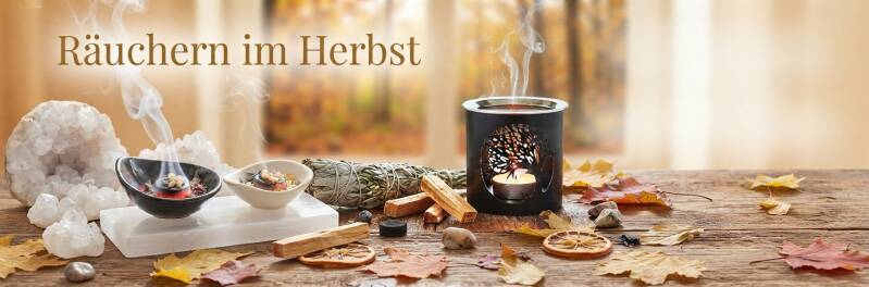 Räuchern im Herbst: Natürliche Kräuter und Räuchermischungen online kaufen im Seelenheil Shop – Achtsamkeit im Alltag stärken, spirituell leben und das Wohlbefinden steigern durch harmonische Rituale.
