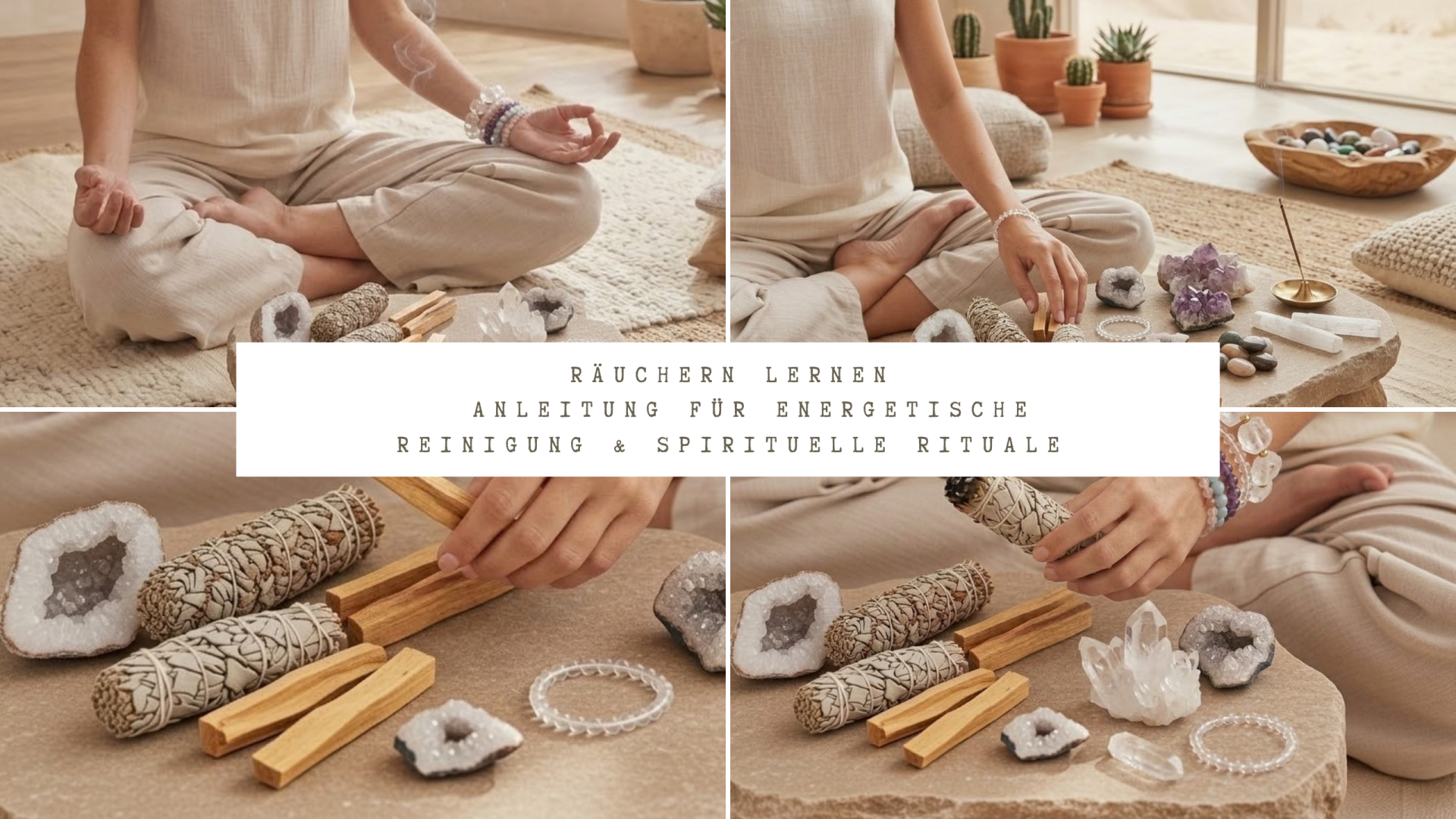 Räuchern lernen und energetische Reinigung mit Smudge Sticks und Räucherbündeln zur Anwendung in Räucherritualen für Hausreinigung, Raumklärung und spirituelle Reinigung