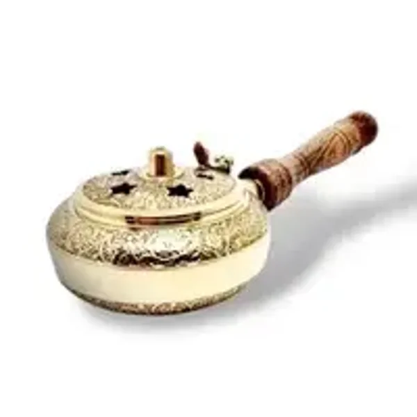 Messing Räucherpfanne mit Stern-Design – Handgraviertes Räuchergefäß für Kohle & Hausreinigung