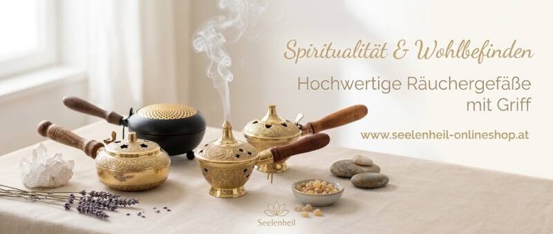 Räucherpfanne mit Griff – praktisches Tragegefäß zum Räuchern und für Rituale.