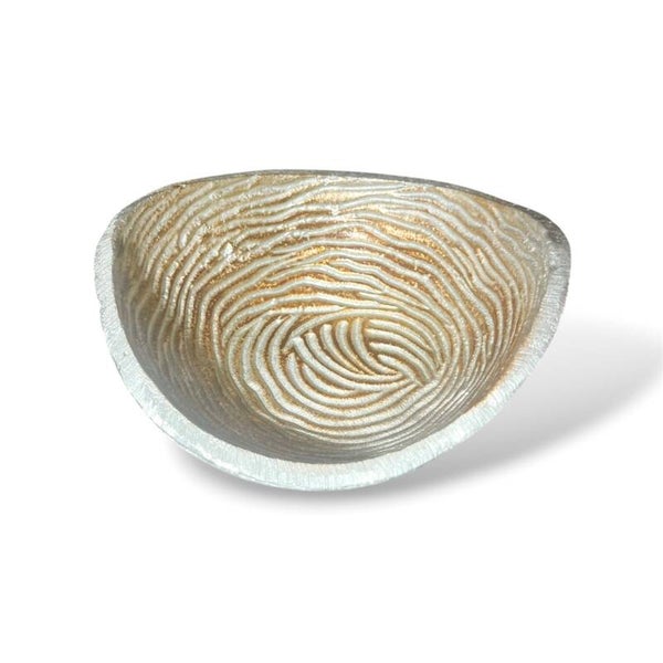 Räucherschale für Rituale & Meditation – Aluminium, Silber/Braun 13cm