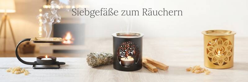 Räucherstövchen kaufen Metall, Siebgefäß zum Räuchern und edles Räucherzubehör online bestellen, Seelenheil Onlineshop