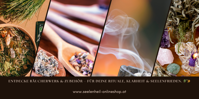 Hochwertiges Räucherwerk online kaufen – Räuchermischung, Räucherkohle & Zubehör für spirituelle Rituale im Seelenheil Onlineshop.