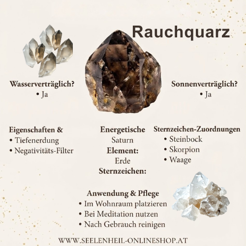 Rauchquarz Wirkung, Sternzeichen und Bedeutung – Heilstein Rauchquarz kaufen