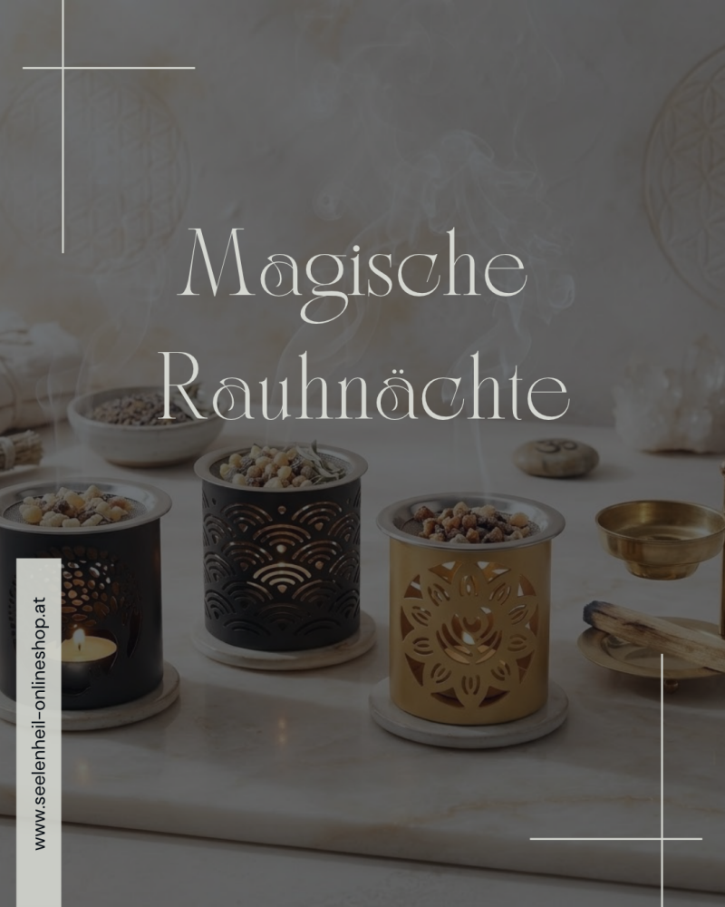 Spirituelle Rauhnächte Rituale im Seelenheil Onlineshop – entdecke die Bedeutung der 12 Rauhnächte, traditionelles Räuchern, Räuchermischungen, Edelsteine, Wunschrituale und spirituelle Inspiration für Loslassen, Reinigung und Neubeginn.