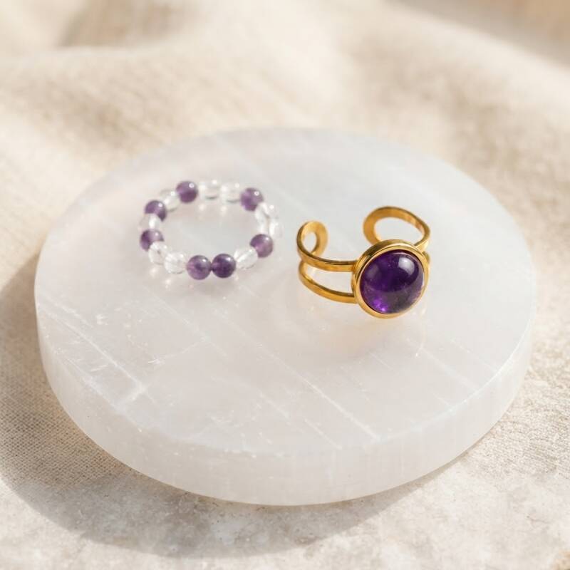 Ring mit echtem Amethyst Edelstein und beruhigender Heilstein Wirkung online kaufen