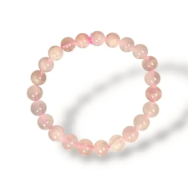 Kugelarmband Rosenquarz 8mm – Edelstein Armband für Harmonie & Liebe