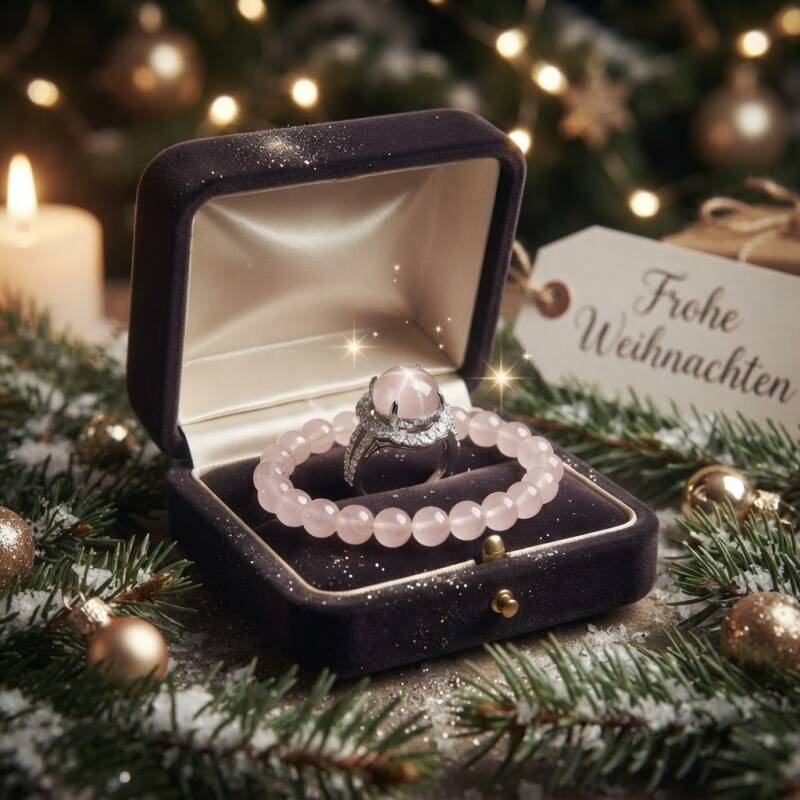 Rosenquarz Ring kaufen: Edler 925er Silberschmuck als liebevolle Geschenkidee zu Weihnachten für die Partnerin. Echter Edelstein-Schmuck für Herzenswärme im Seelenheil Onlineshop.