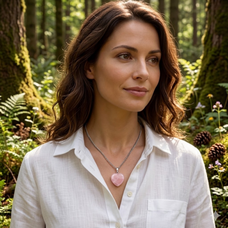 Rosenquarz Schmuck Anhänger mit Kette aus echtem Naturstein – eleganter Edelstein Schmuck für Damen, hochwertig und online kaufen.
