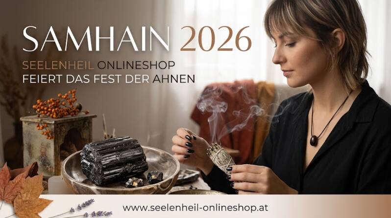 SEO-Alt-Text: Samhain 2026 Rituale und Ritualideen – Räuchern mit Kräutern und Harzen, Ahnen ehren und die dunkle Jahreszeit bewusst begrüßen bei Seelenheil.