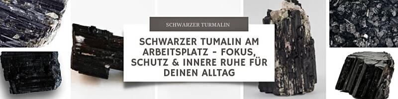 Schwarzer Turmalin auf dem Schreibtisch sorgt für Ruhe, innere Balance und bessere Konzentration. Als Armband oder Rohstein begleitet er dich durch den Arbeitsalltag und schützt vor negativen Energien.