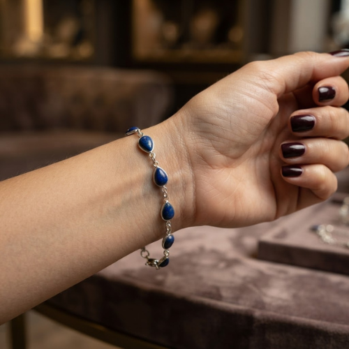 Edelstein Armband aus 925 Silber kaufen – hochwertiger Edelsteinschmuck mit Labradorit, Lapislazuli, Citrin und Rosenquarz