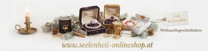 Spirituelle Geschenke online kaufen zu Weihnachten: Magischer Edelstein-Schmuck und hochwertiges Räucherwerk für besinnliche Festtage im Seelenheil Onlineshop.