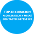 Servicios alquiler de sillas, mesas, decoracion escaparates para comercios, luces de naviday eventos