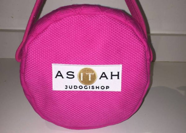 Bandentasje fuchsia roze