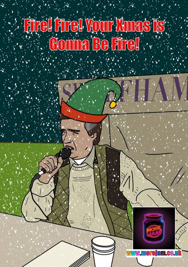 Christmas Card Alan Partridge Fire Xmas