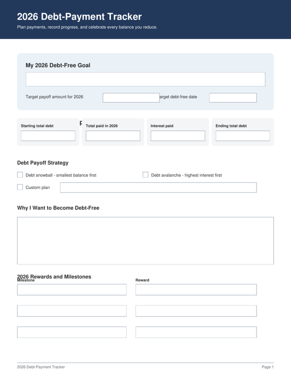 Debt-Payment Tracker - 2026