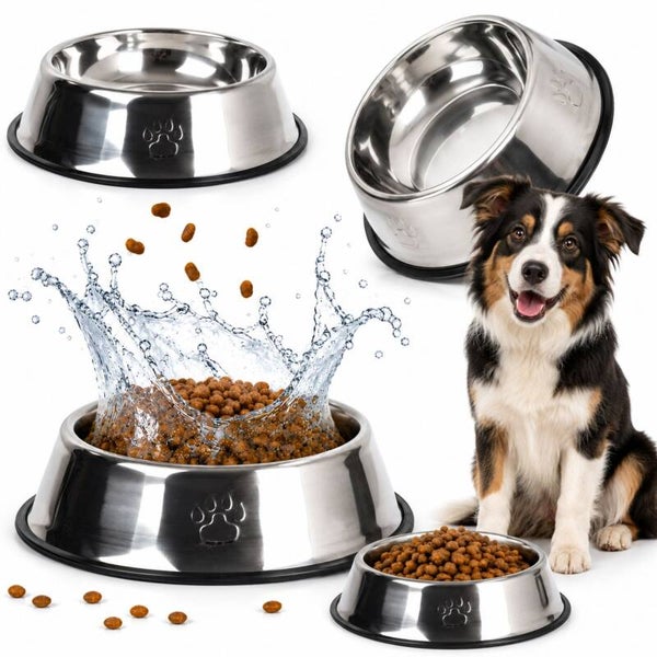 Gamelle inox antidérapante pour chien & chat – 1,3 L