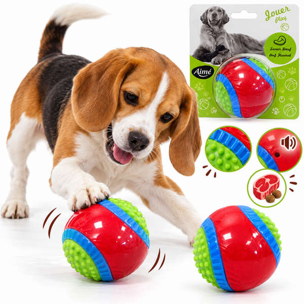Balle interactive Aimé 5 Senses pour chien – 8 cm 🐾🎾