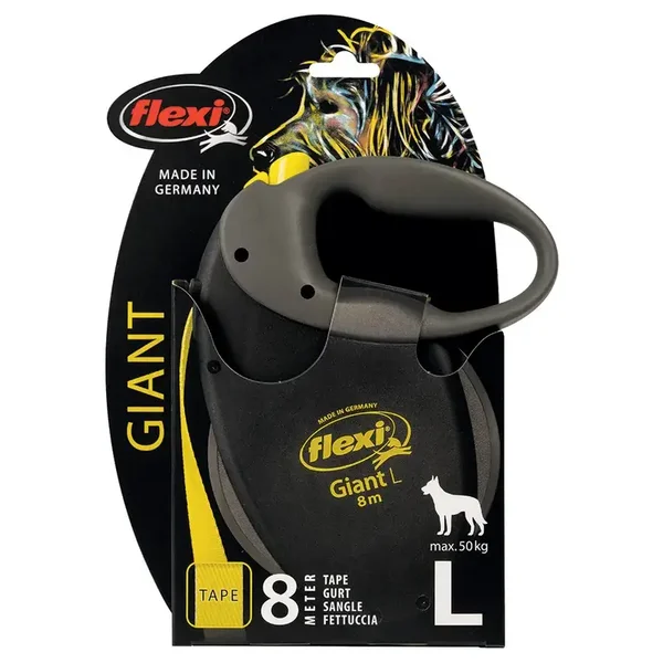 🦮 Laisse à enrouleur Flexi Giant L – Sangle de 8 m (Jusqu'à 50 kg)