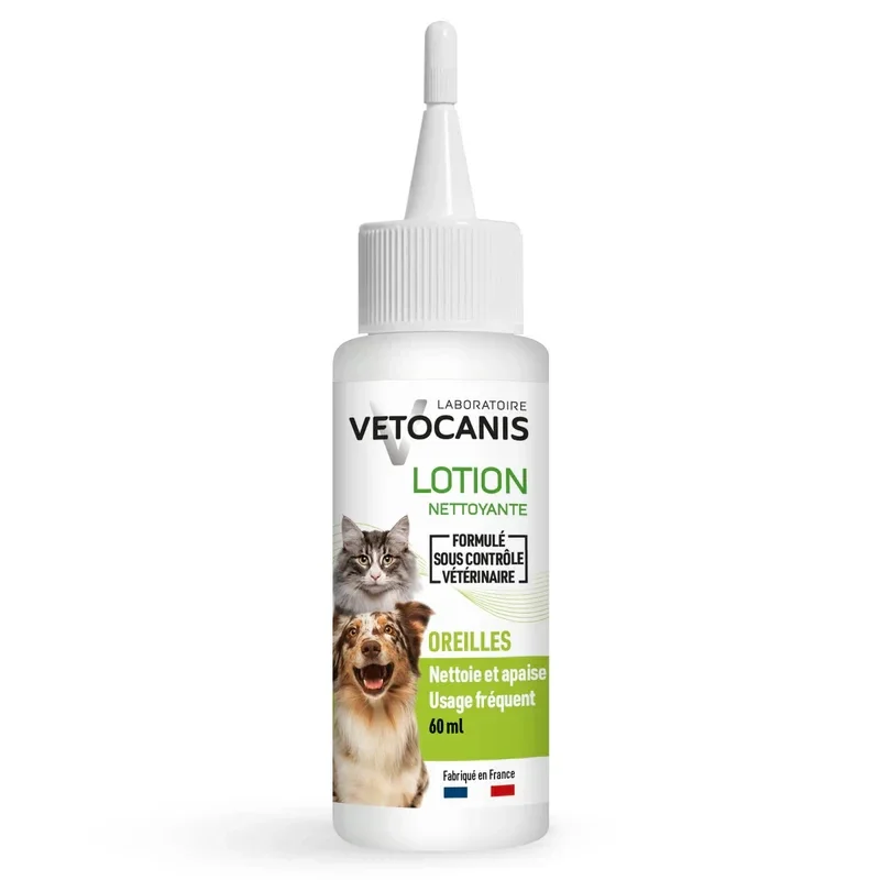 Lotion pour oreilles de chiens et chats, nettoyage doux, 60 ml