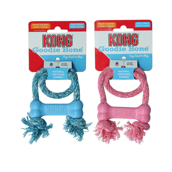 KONG Puppy Goodie Bone avec corde – Jouet à mâcher pour chiot
