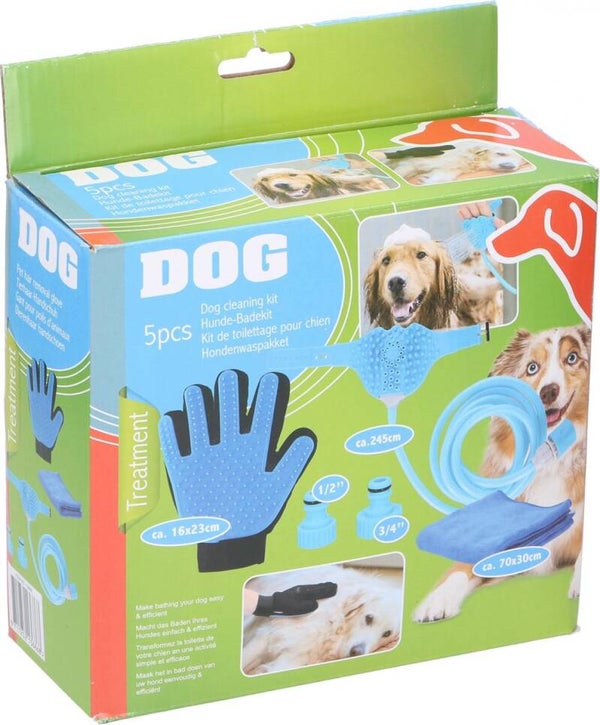 Kit de toilettage pour chien – 5 pièces avec tuyau de lavage 250 cm