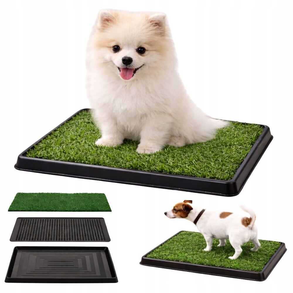 Tapis d’apprentissage à la propreté pour chiot – Gazon 3 couches – 50 × 40 cm 🐾