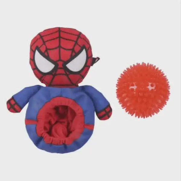 Spider-Man – Peluche avec balle à mâcher pour chien – 18 cm